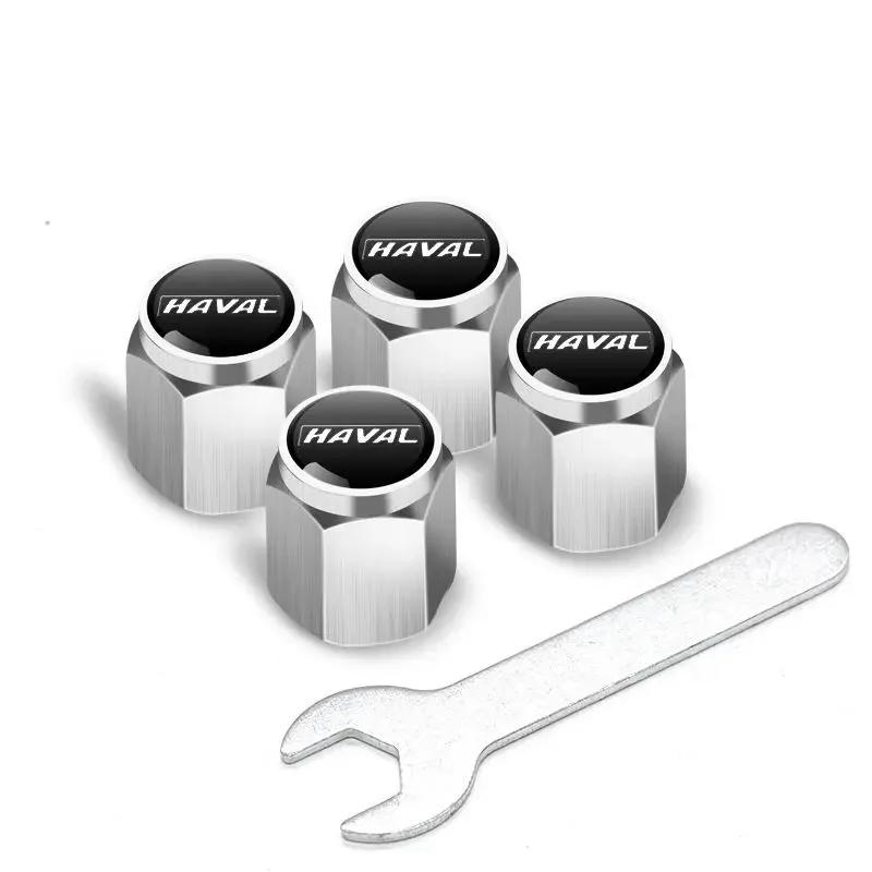 

4Pcs for Haval Series H6 M6 DARGO JOLION F7 H9 H5 H2 XY Metal Car Wheel Tire Air Valve Caps Stem Cover with Logo Car Decoration