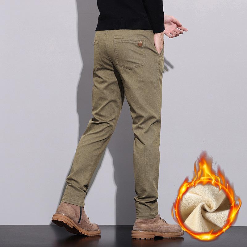 6 typů kávy Černá Šedá Podzimní a zimní Pánské kalhoty s fleecem/Běžné Volitelné Slim fit Rovná nohavice High-end Ležérní kalhoty pro mírně pokročilé