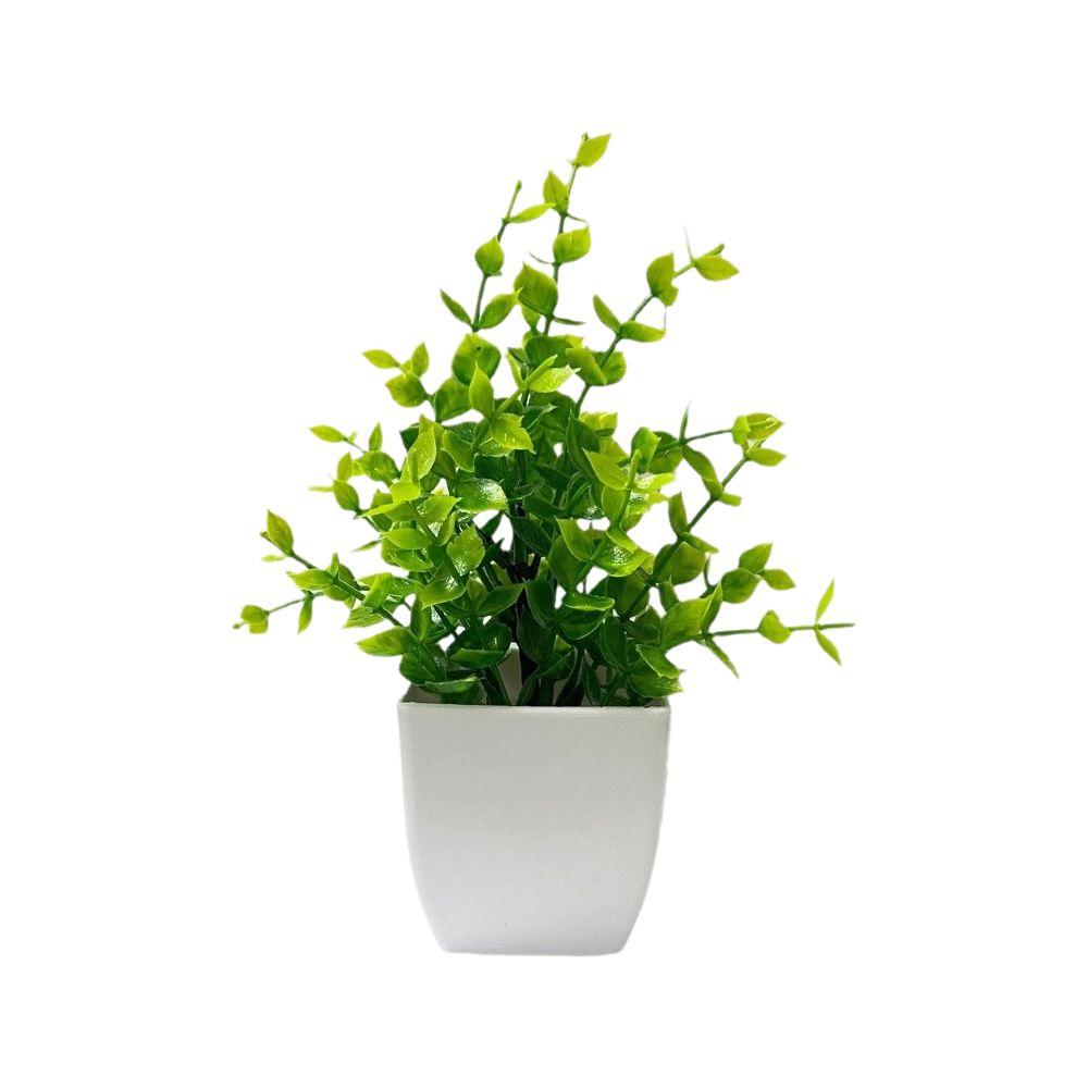 Maintenance Free Artificial Potted Plant with Flower Pot Evergreen Design Fake Green Plant Vivid Shape Decorative Fake Plant