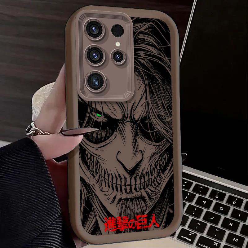 Attack On Titan Anime Giant Case For Samsung Galaxy S24 S23 S25 Ultra S22 S21 Plus FE A56 A36 A26 A16 A06 A15 A25 A35 A55 5G