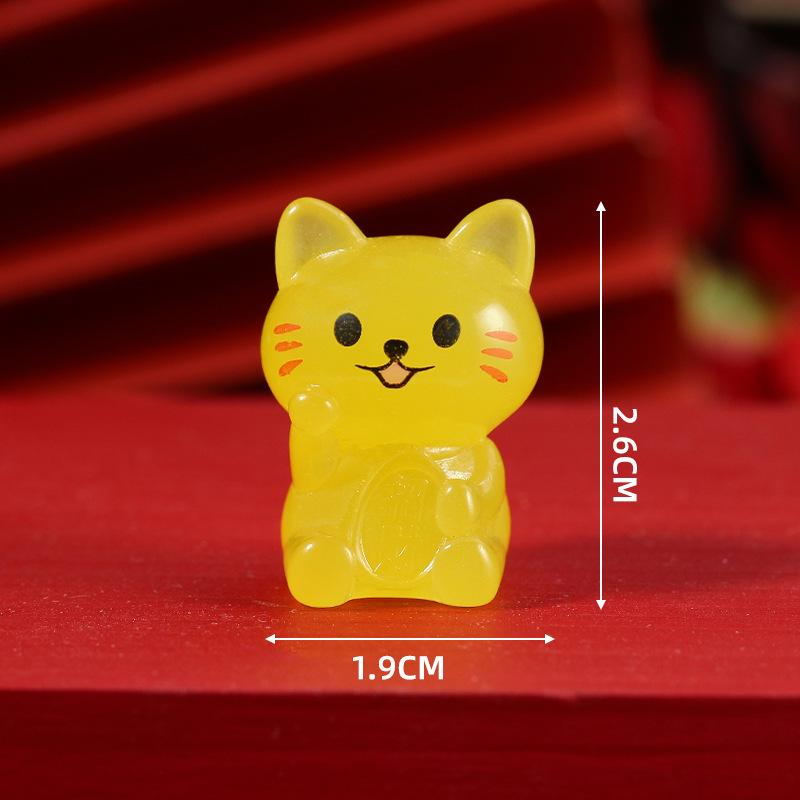 Светящаяся 3D-фигурка манящего кота из смолы - Милый орнамент для микро-ландшафта