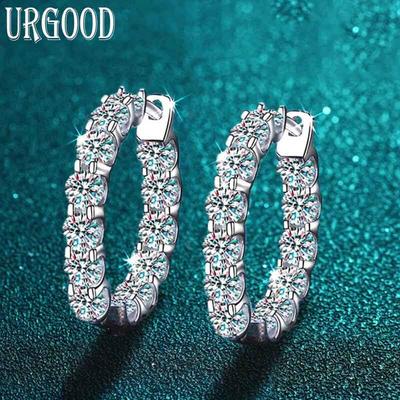 925 Sterling Silver Women'S Moissanite Earrings Party Jewelry 2.6 Carat D Color