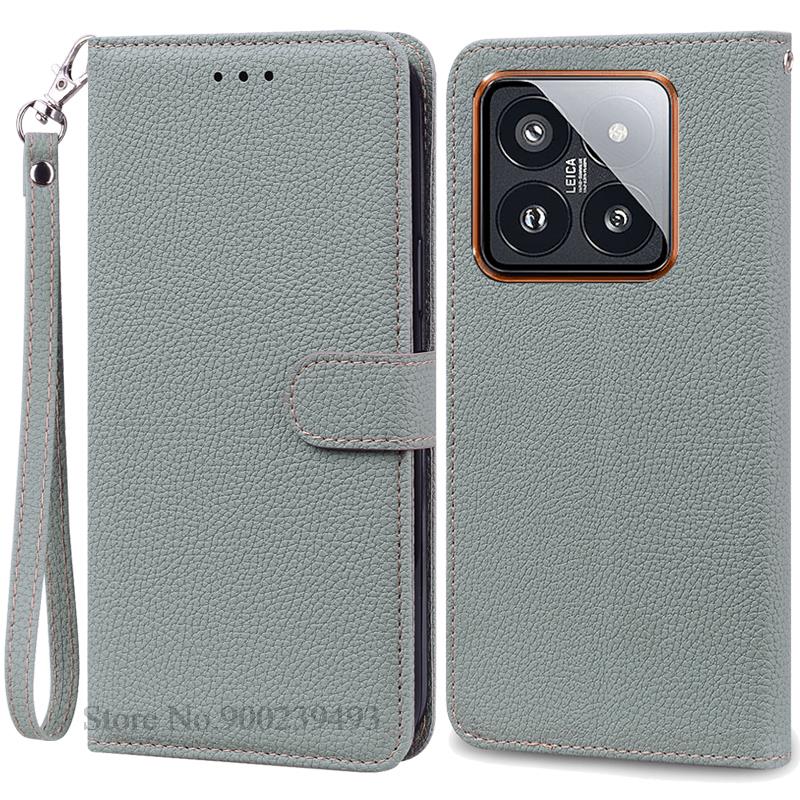 Mi 14 Mi14 Xiaomi14 Pro Case For Xiaomi 14 Case Leather Wallet Flip Case For Xiaomi 14 Pro Cover Coque For Xiaomi Mi 14 Fundas