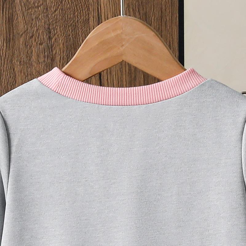 Girls' Toddler Outfit Children's Clothing Autumn New Korean Version 3D Bow Long Sleeve Sweatshirt Casual Long Pants