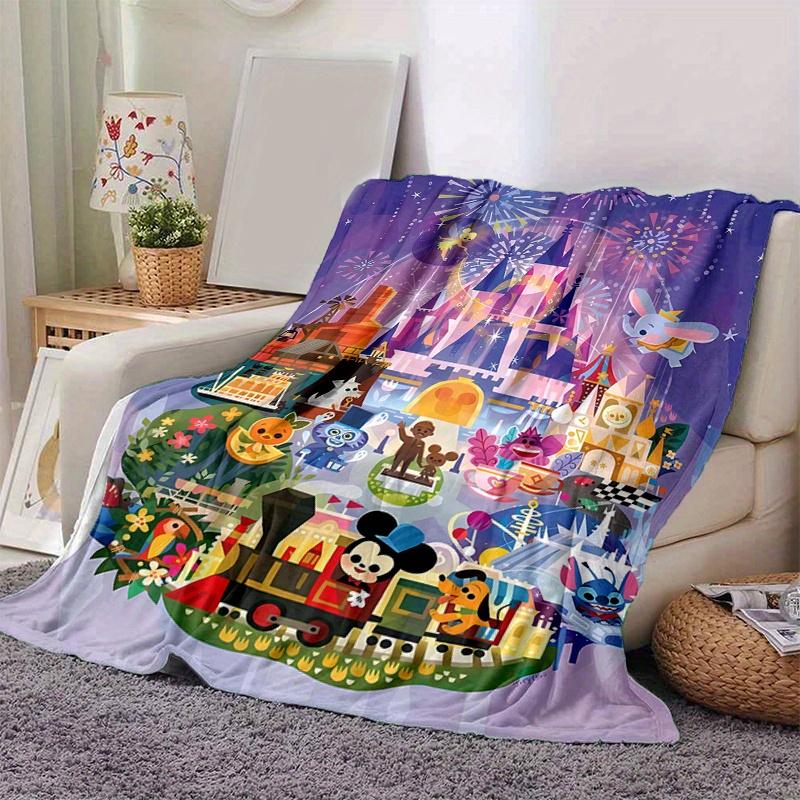 1pc, Mickey and Friends (1) Home Decor Flannel Blanket Perfect Gift for Bedroom, Living Room, Travel, Camping, Car