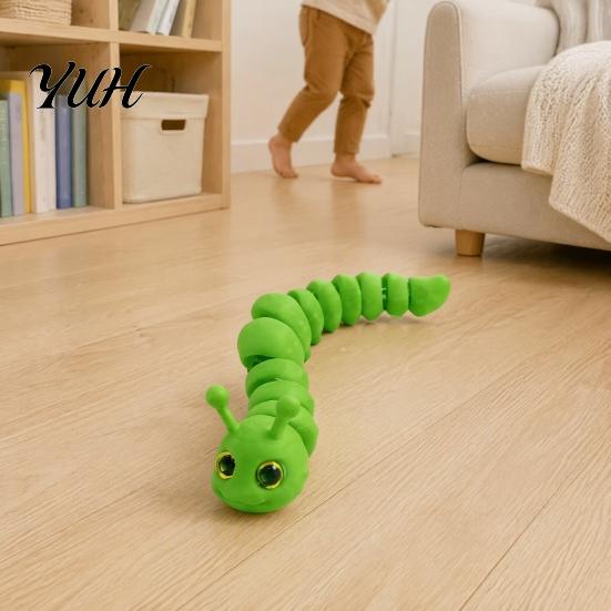Stress Relief Caterpillar Toy 3D Printed Fidget Toy, Movable Joints Relaxing Tools Figurine, Articulated for Desktop Decoration Bendable