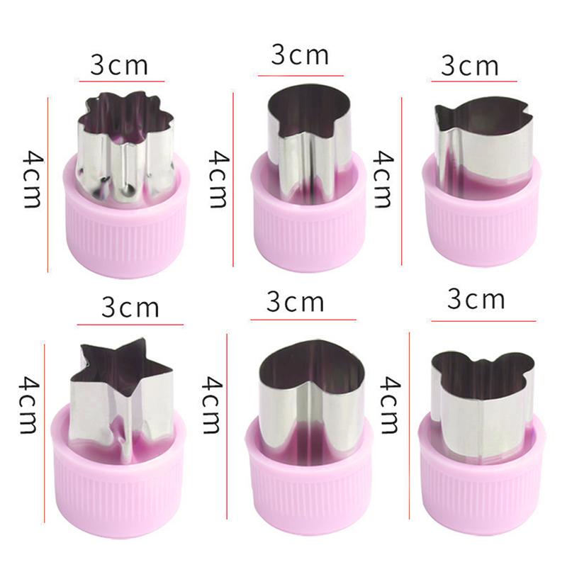 1Pc Various Shapes Vegetables Cutter Plastic Handle Portable Cook Tools Pink Stainless Steel Fruit Cutting Die Kitchen Gadgets