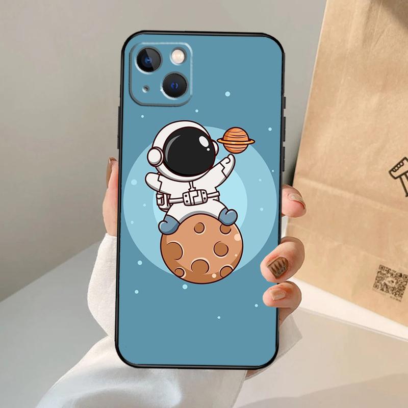 Star Astronaut Cute Phone Case For iPhone 17 Air 16 14 13 12 11 15 Pro Max 13 12 Mini 15 16 Plus 16e Cover Coque