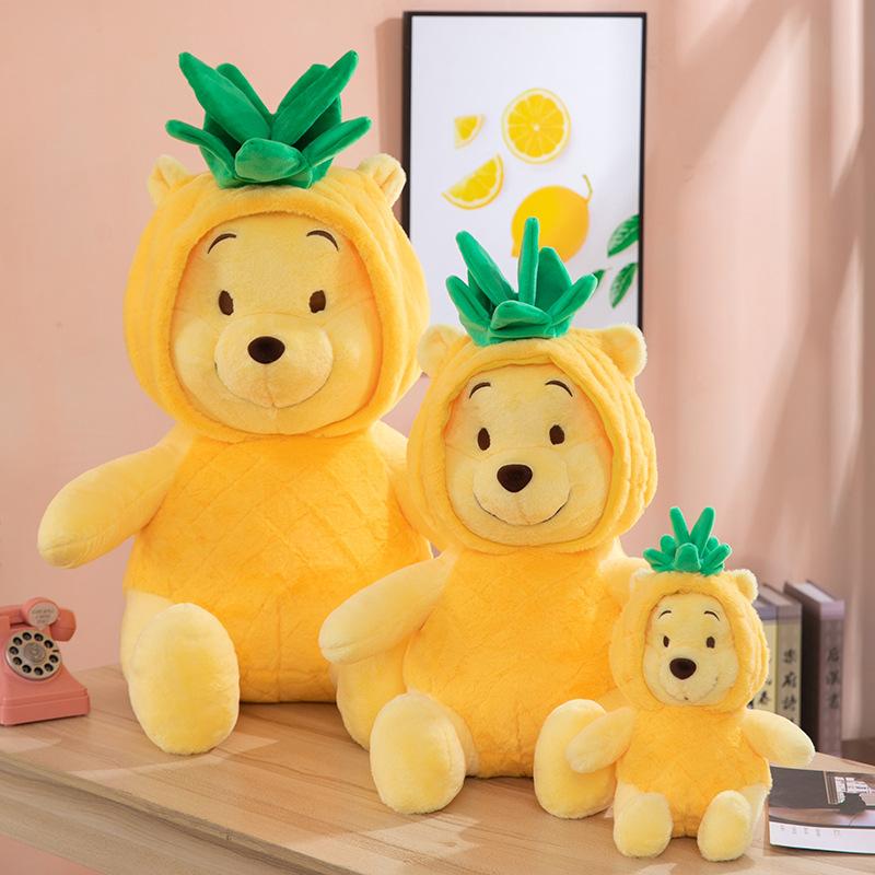 New Cute Plush Toy Pineapple Puff Bear Doll Cartoon Cross-dressing Bear Doll Birthday Gift