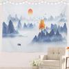 Rosa Kirschblüten Chinesische Landschaftsmalerei China Blüte Picknickmatte Hippie Trippy Wandteppich Wandkunst Dekor für Schlafzimmer Wohnzimmer