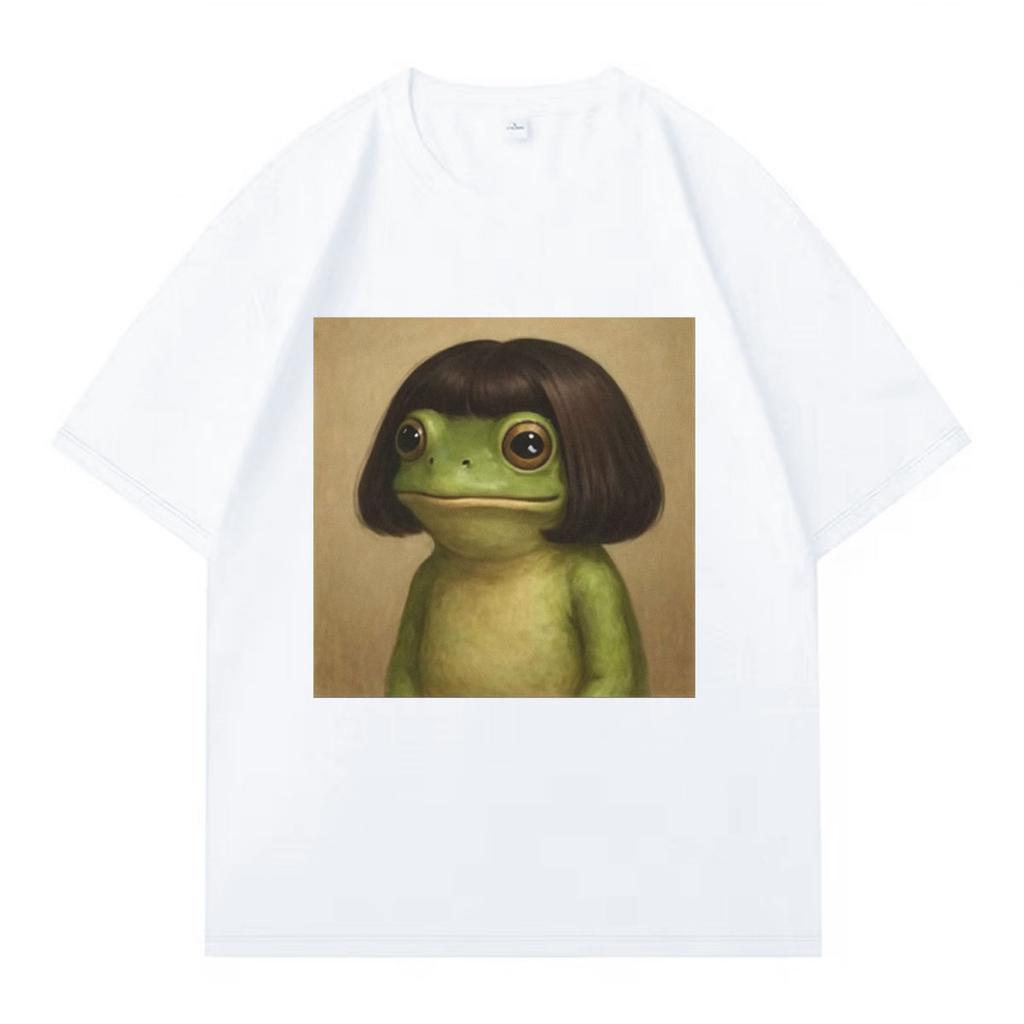Lustiger Frosch Grafikdruck Y2K T-Shirts Unisex Sommer Gothic Pop Lässige Mode Oberteile Unisex Harajuku Kurzarm-T-Shirts Jugendliche