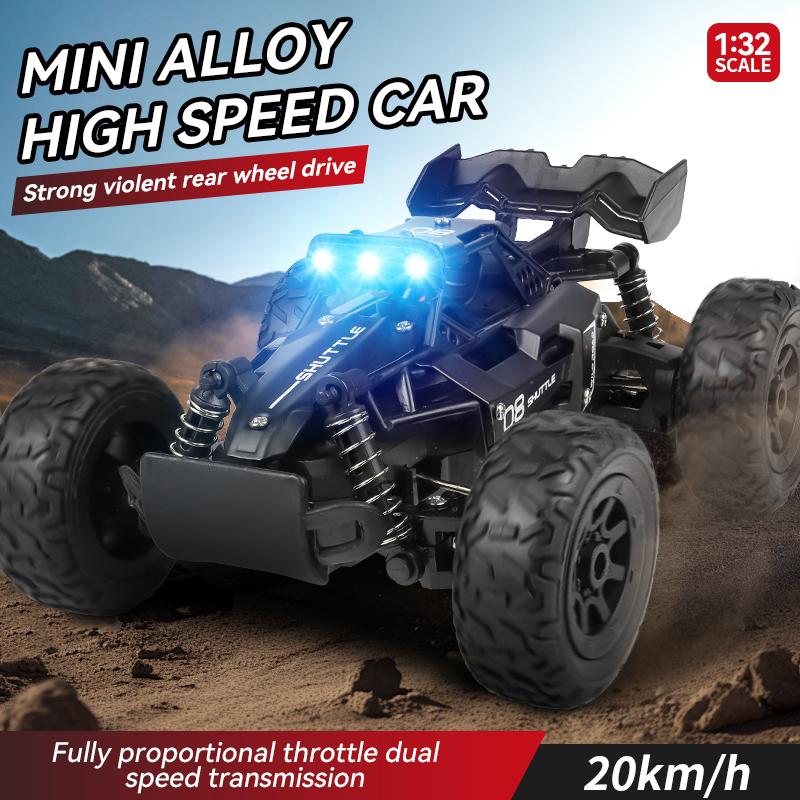 1:32 New Alloy 4WD RC Car Off Road Remote Control Car Radio Buggy Truck Racing Drift with Led Lights RTR Vehicle Children’s Toys
