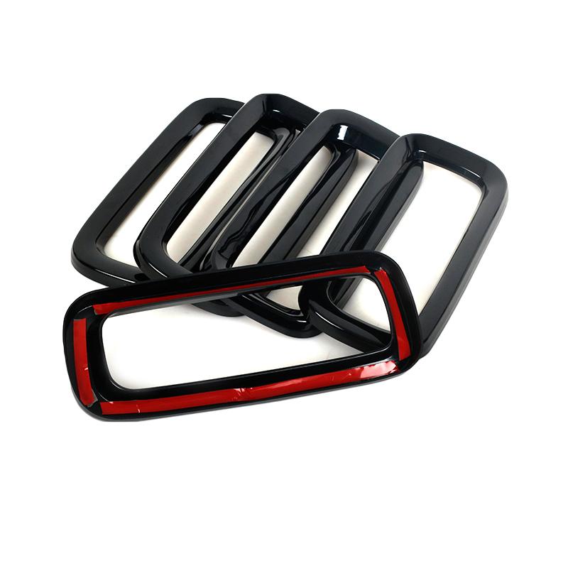 7Pcs ABS Black For Jeep Renegade 2015 2016 2017 Front Grid Grille Inserts Racing Grill Frame Trim ABS Black