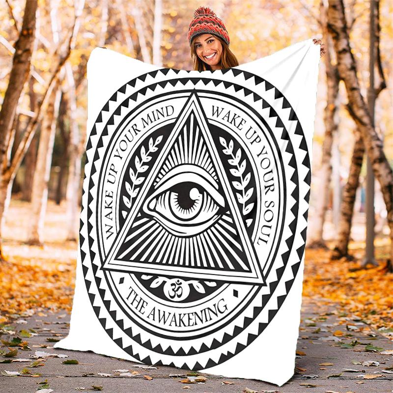 1PC The Square-of Freemasonry Printed Blanket, Al Season Lightweighsonry Blanket Home Office Outdoor Nap Multifuncsonry Blanketional Blanket