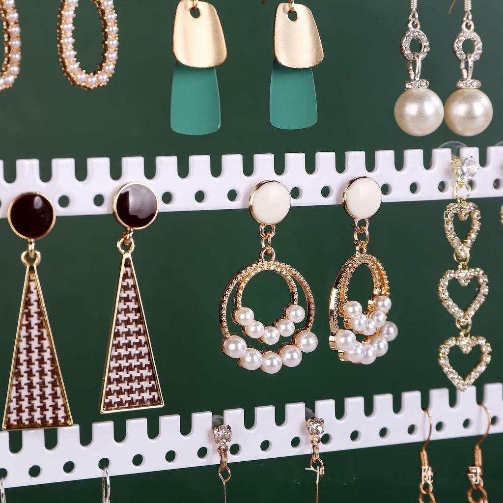 Jewelry Display Rack Earrings Ring Necklace Watch Jewelry Shelf Organizer Bracelet Stand Holder Hooks Storage with Jewelry Tray