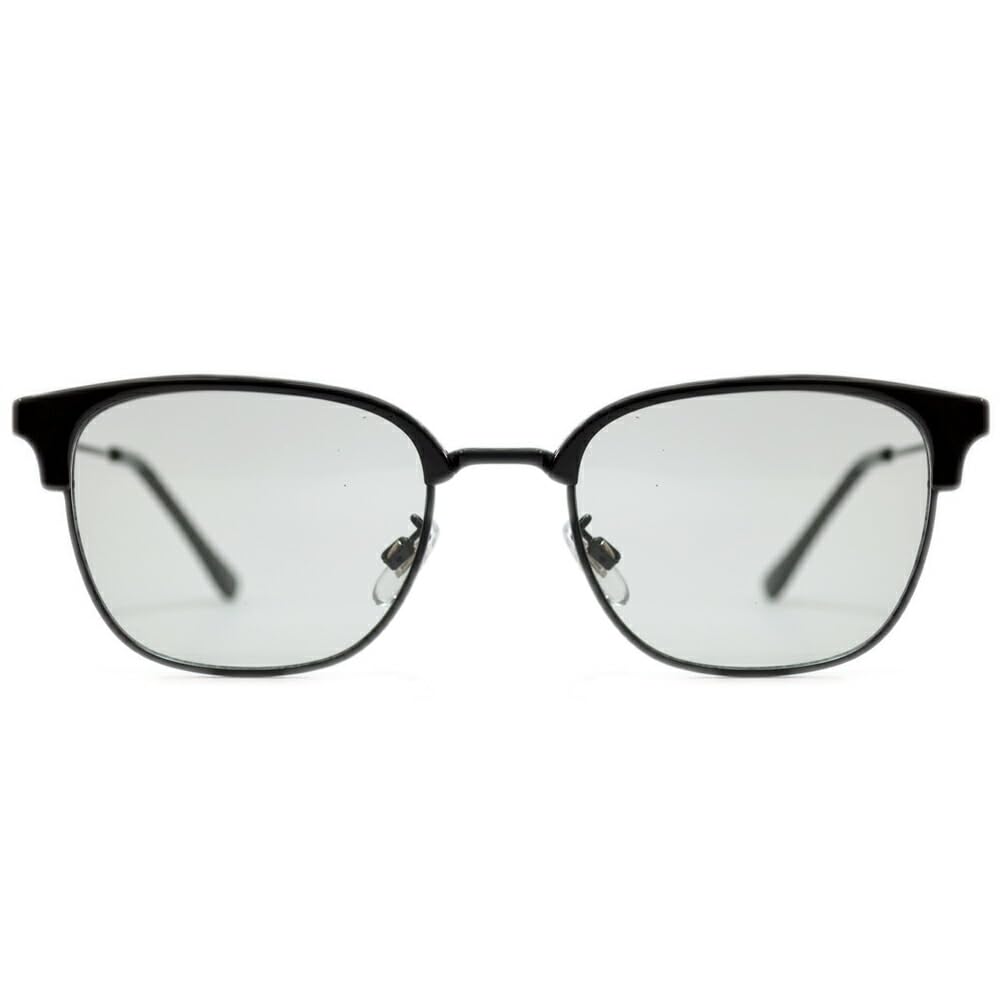 [MERRY PLEASURE] Sunglasses for Men and Women, Fashion Glasses, Browline, Semi-Tinted, Lightly Tinted Lenses