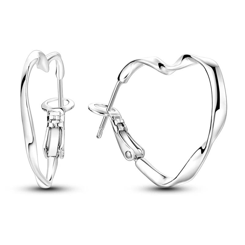 925 Sterling Copper Heart Snake Bone Pattern Cross Shell Zircon Four-pointed Star Earrings for Women Earring Fine Zircon Gifts