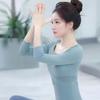 Womens Yoga Top With Built-in Bra Pad Seamless Fitness Set Short Sleeve Workout Shirt Pilates Gym Winter