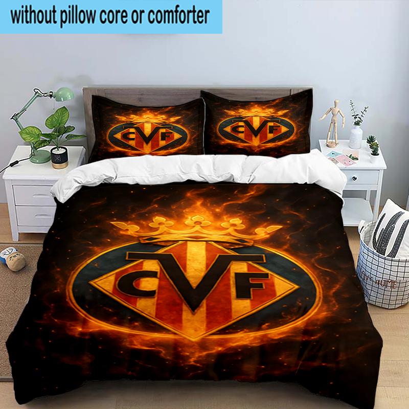 3PCS CF Football Emblem Bedding Set,Including 1pc Duvet Cover And 2pcs Pillowcases Perfect for Bedroom, Dormitory, Fan Christmas Gift