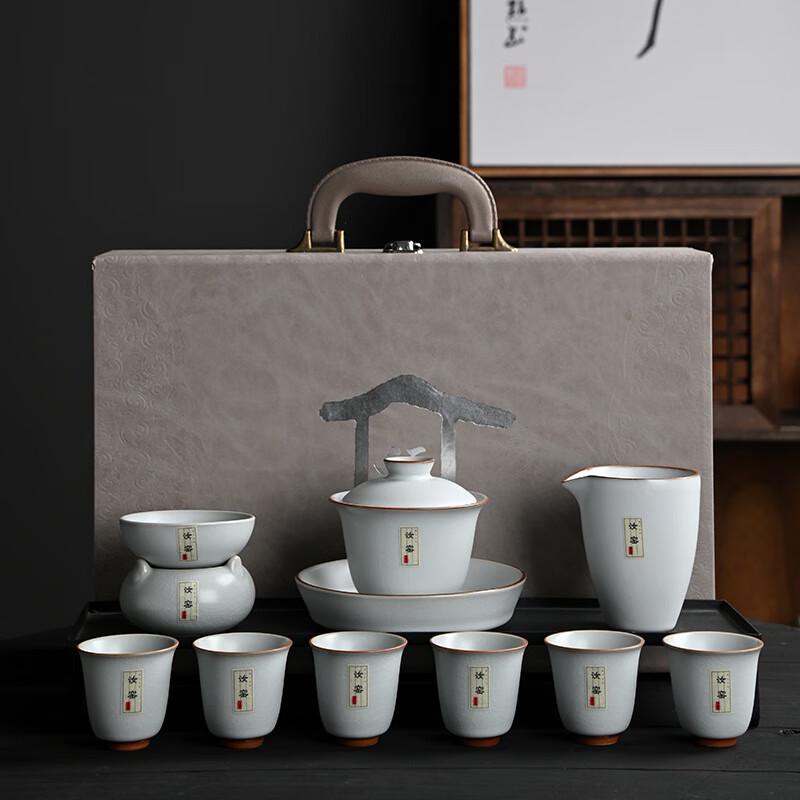 Moonlight White Ceramic Gongfu Tea Set