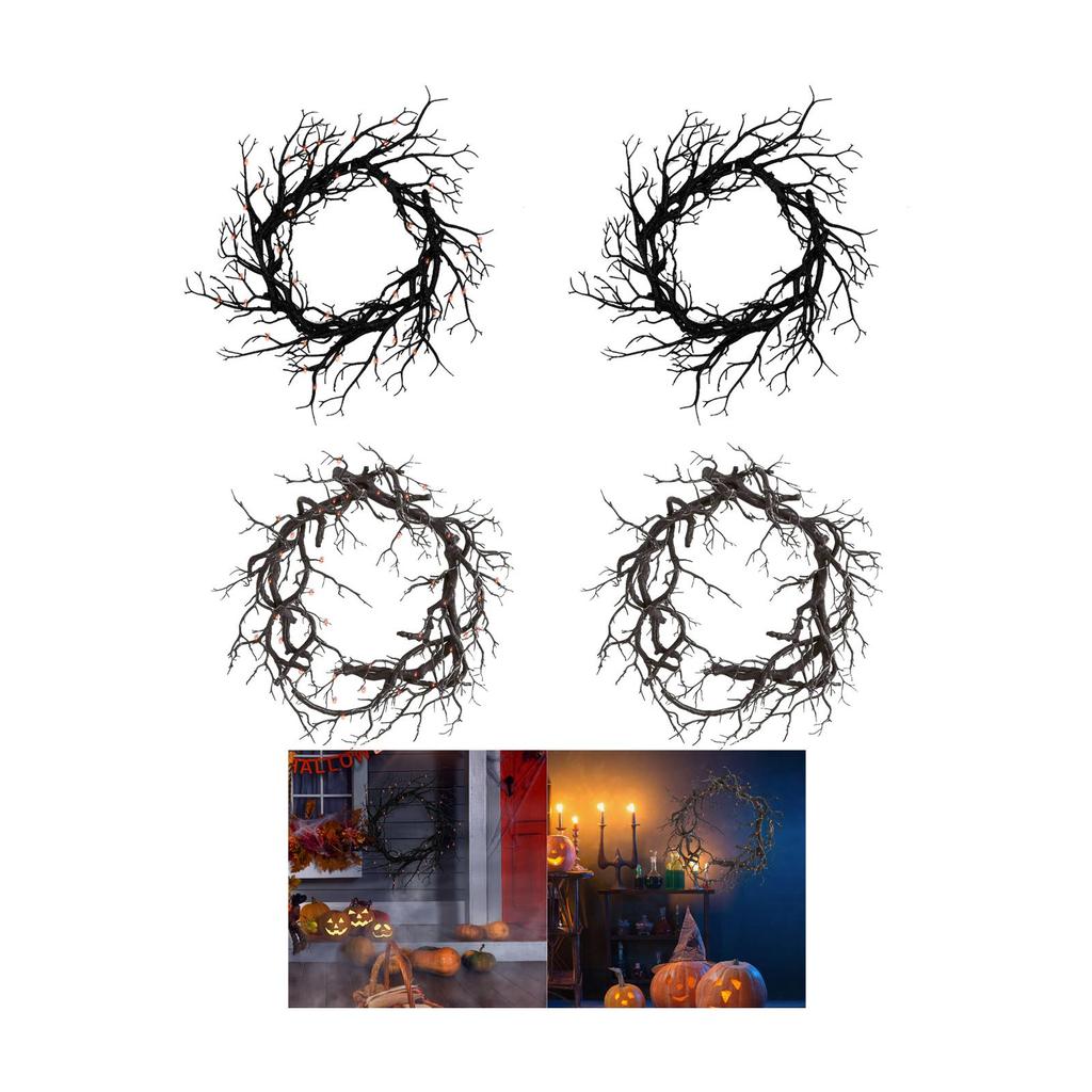 Halloween Front Door Wreath 17 Inch Scary Halloween Decoration Dead Branch
