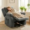 Recliner Armchair Lift Chair, Electric Recliner Chair with Vibration Massage and Heat, Wide Seat, USB Port, Grey