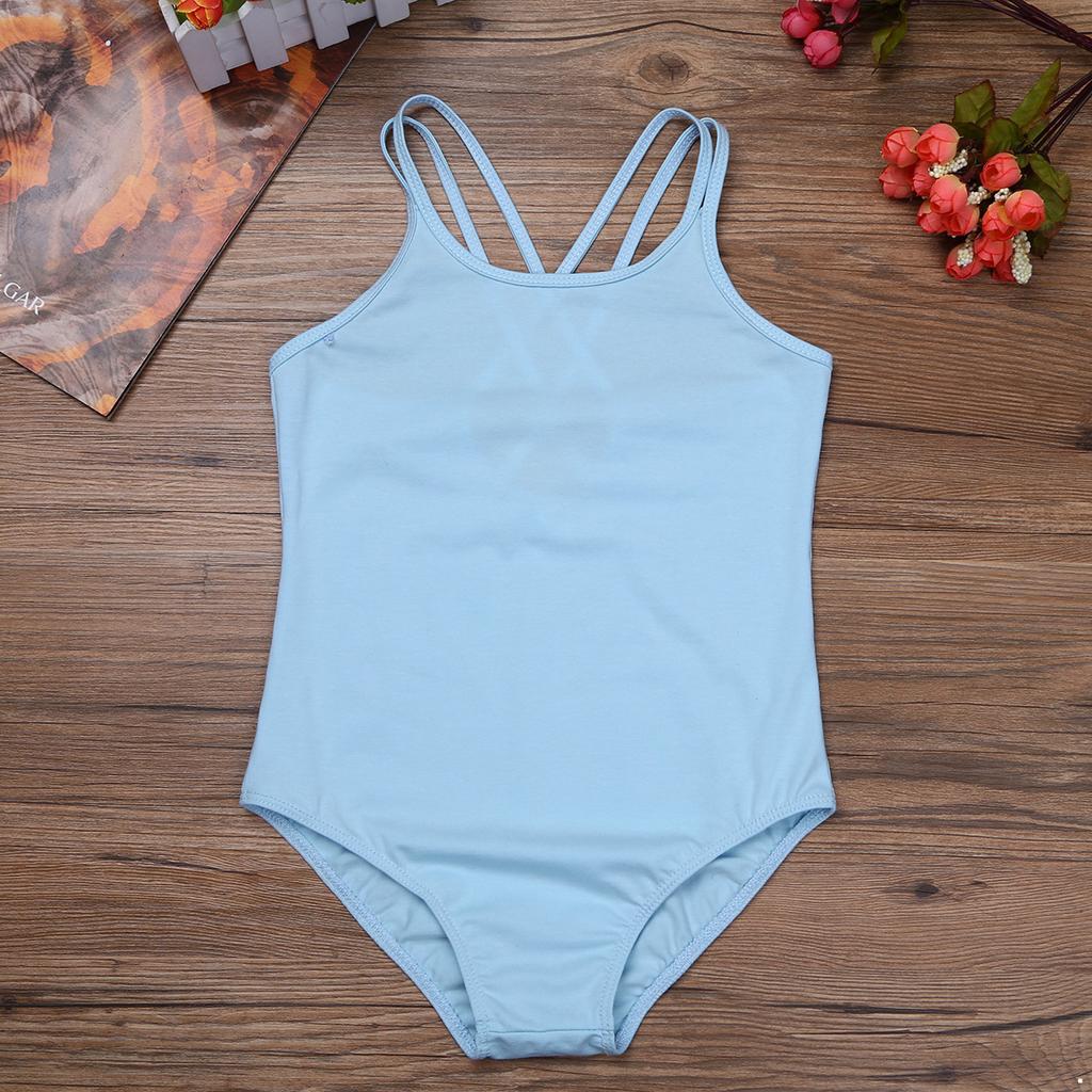 Leotardo de entrenamiento de baile para niñas y niños, mono sin mangas con espalda cruzada, disfraz de Yoga para niños