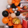 103 Pieces of Black and Orange Basketball Themed Balloon Decoration Set for Boys' Birthdays Sports Bars,and Watching Sports