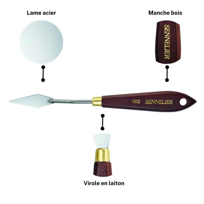 Painting Knife - Sennelier - No. 1002 - Wooden Handle - Steel Blade