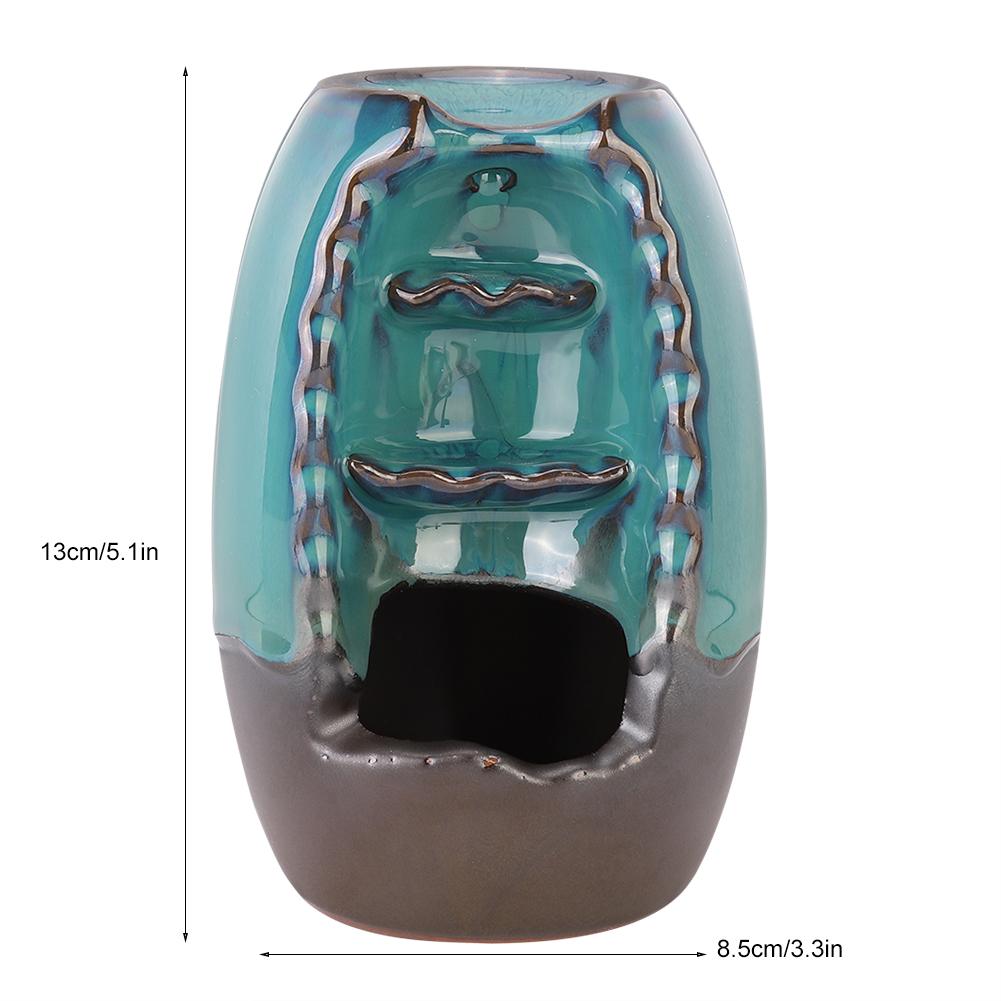 Haushalt Keramik Rückfluss Rauch Räuchergefäß Aroma Heimdekoration OrnamenteBlau