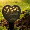 Grave Markers for Humans 2D Acrylic Heart Decoration Butterfly and Flower Carved Texture Grave Decorations Stake for Outdoor