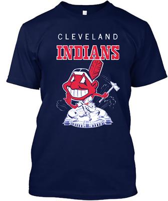 New Cleveland Indians Chief Wahoo Est 1959 Gift S-2345XL Navy Cotton Shirt Unisex T-Shirt