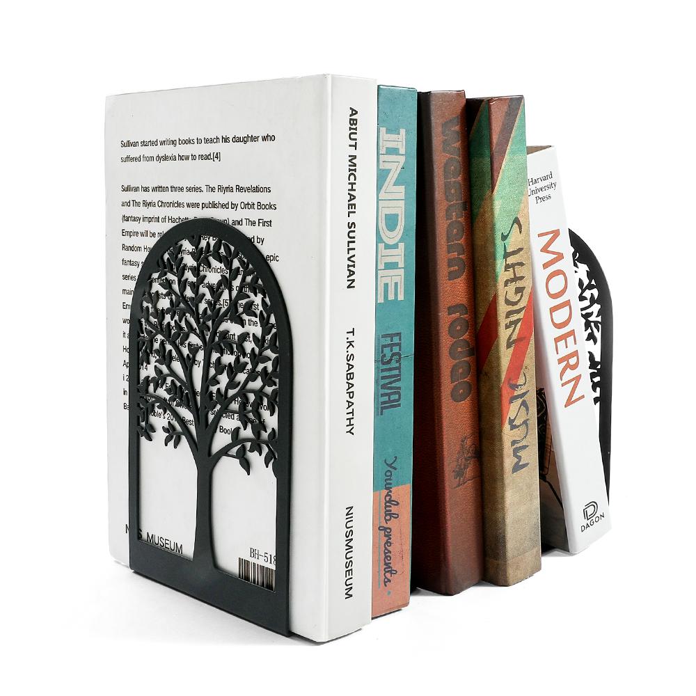 Black Tree of Life Desktop Book Ends Office Desktop Home Bookend Gift for Book Loves Office Desktop Iron Book Rack