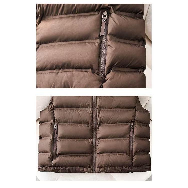 Winter Women Warm Padded Short Down Cotton Vest Stand Collar Loose Outwear Sleeveless Puffer Waistcoat for Casual