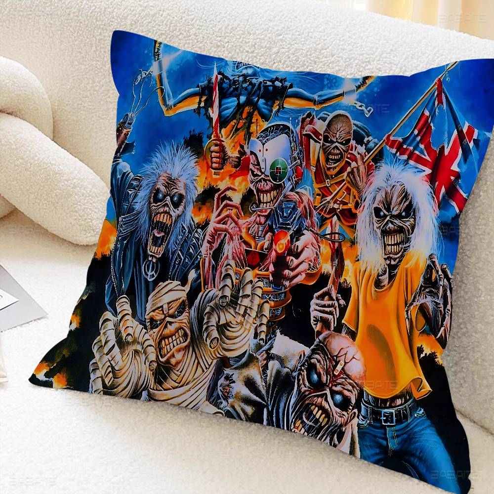 Cool I-I-Iron M-Maiden Pillow Cushion Cover Pillowcase Living Room Sofa Home Decor Customized