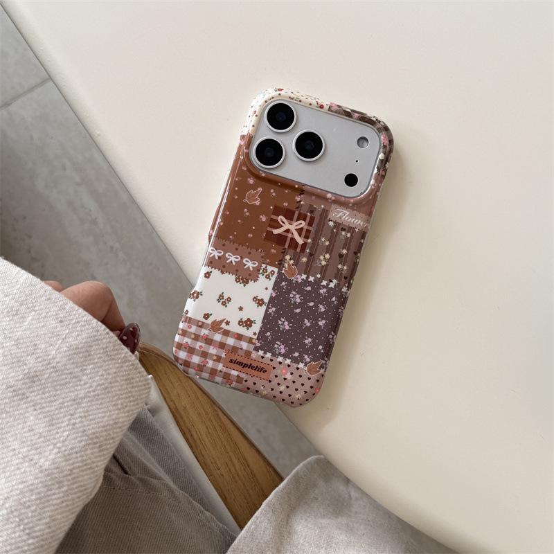 Floral Patchwork Bowknot Case for iPhone 17/16 Pro Max/15/14 14 Pro Max