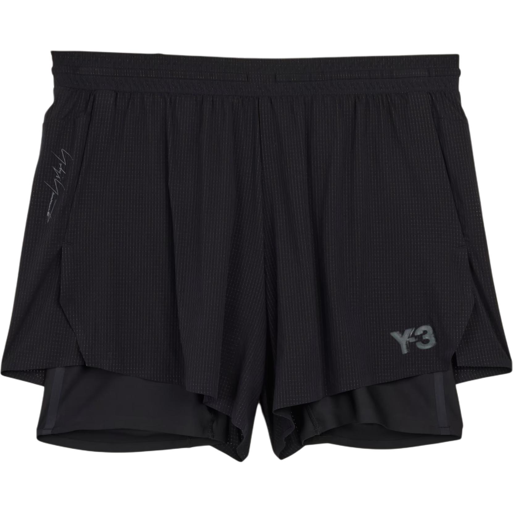 

Y-3 Running Shorts With Tights Logo Print Elastic Waist Casual Shorts Men Shorts Black IX0001 XS