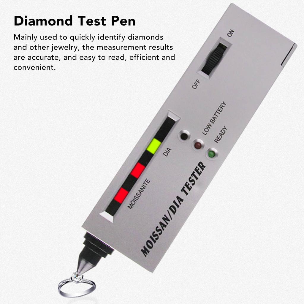 Teststift Moissanit Stift LCD-Anzeige Tester Moissanit Härtedetektor Juwelier Testwerkzeug mit LED-Anzeige