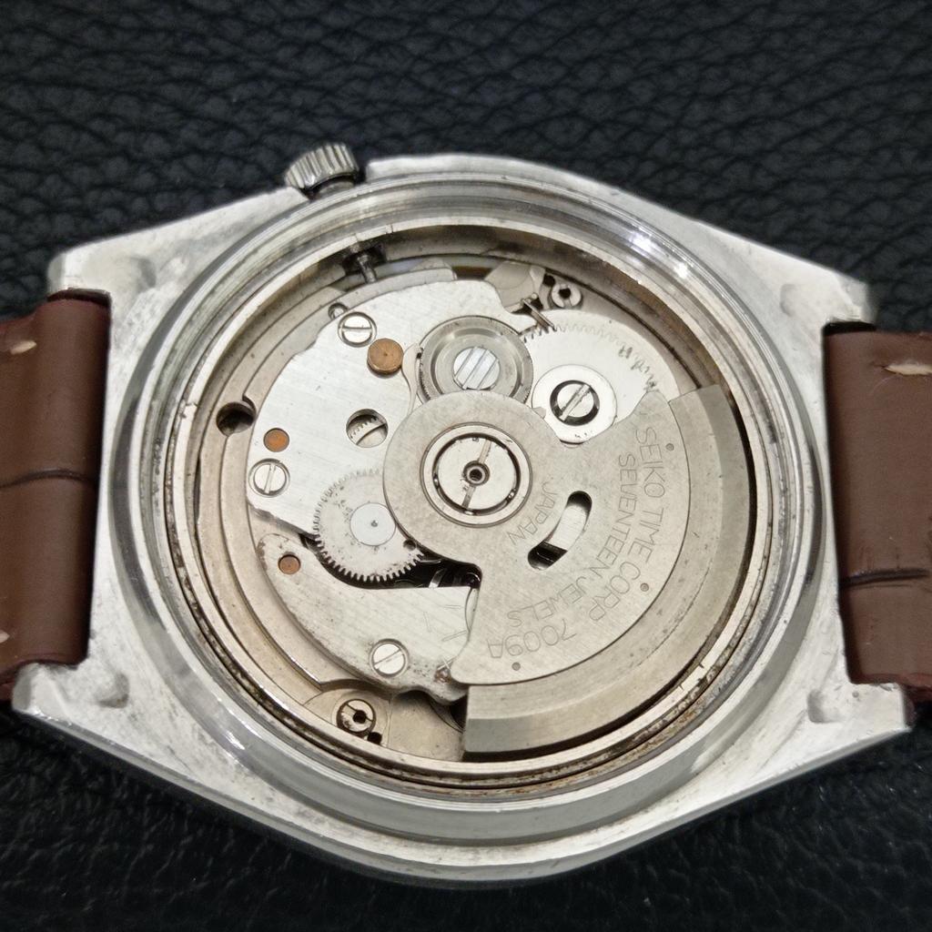 VINTAGE SEIKO 5 AUTOMATIC 7009A JAPAN MENS BROWN COLOR DIAL WATCH A708557-1