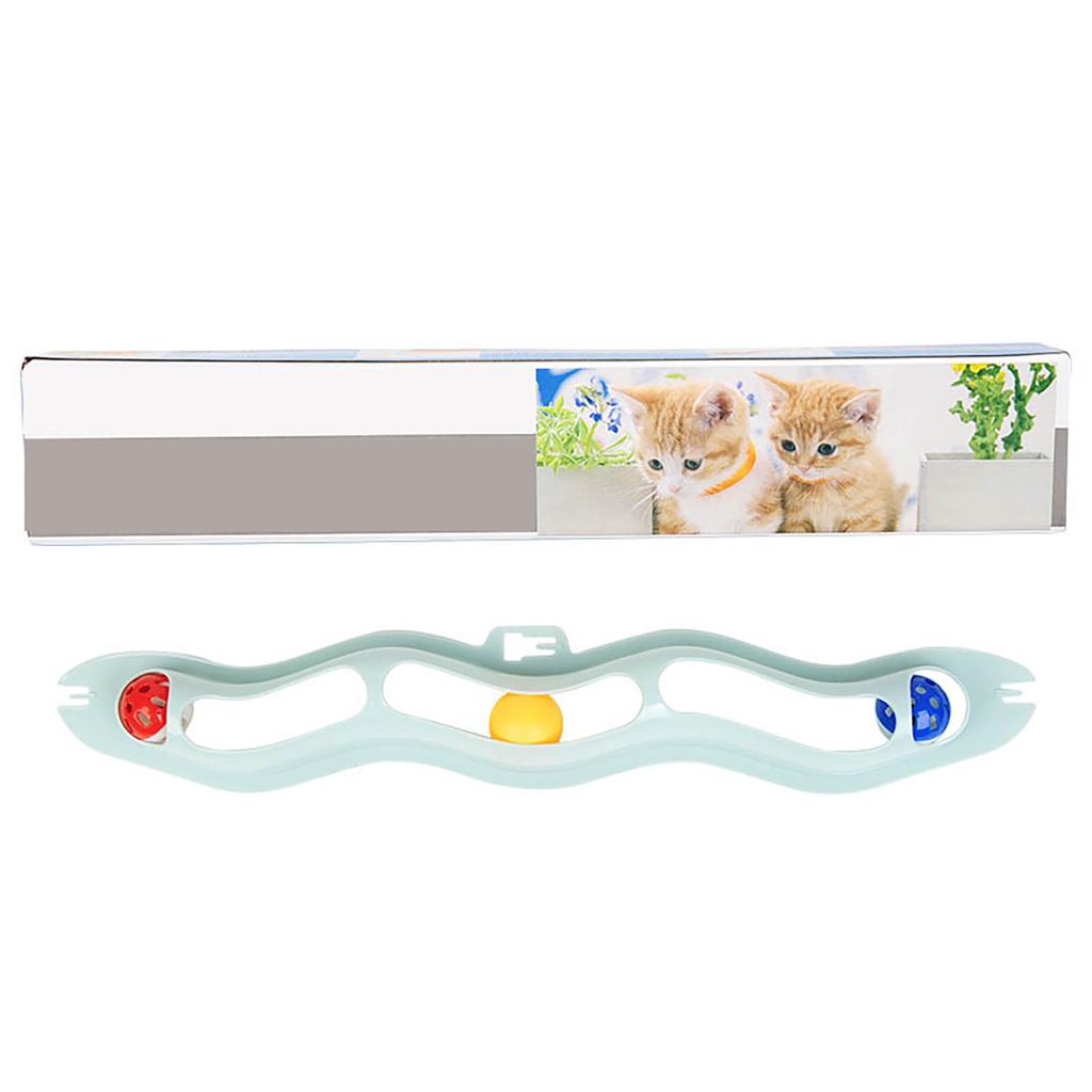 Interactive Track Ball Toy - Wall-Mounted Suction Cup Cats Toy With 3 Entertaining Balls For Indoor Kittens & Cats