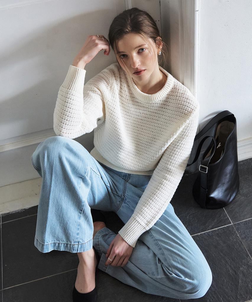 ARTID Volume Textured Round Knit_Ivory