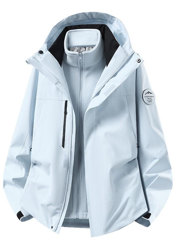 Camel Unisex 3-in-1 Mountaineering Jacket: Graphene-Lined, Windproof, Waterproof, and Warm, New Style, Two-Piece Set.