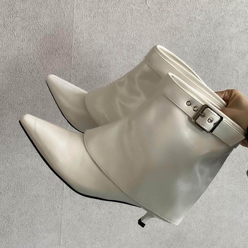 

Eilyken Дизайнерские стильные женские ботильоны с пряжкой на поясе, модные туфли с острым носком на тонком низком каблуке, короткие ботинки на осень-зиму 35 чёрный