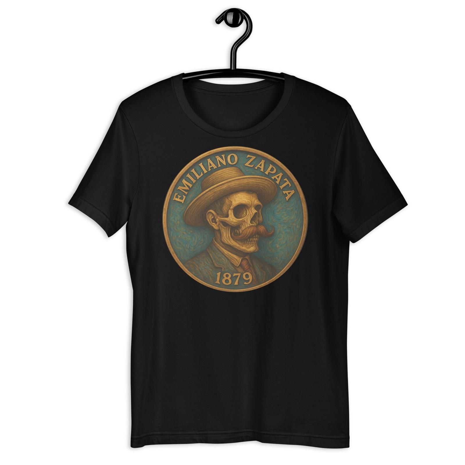 Emiliano Zapata Skull Coin Vintage Mexican Art T-Shirt Design S разноцветный