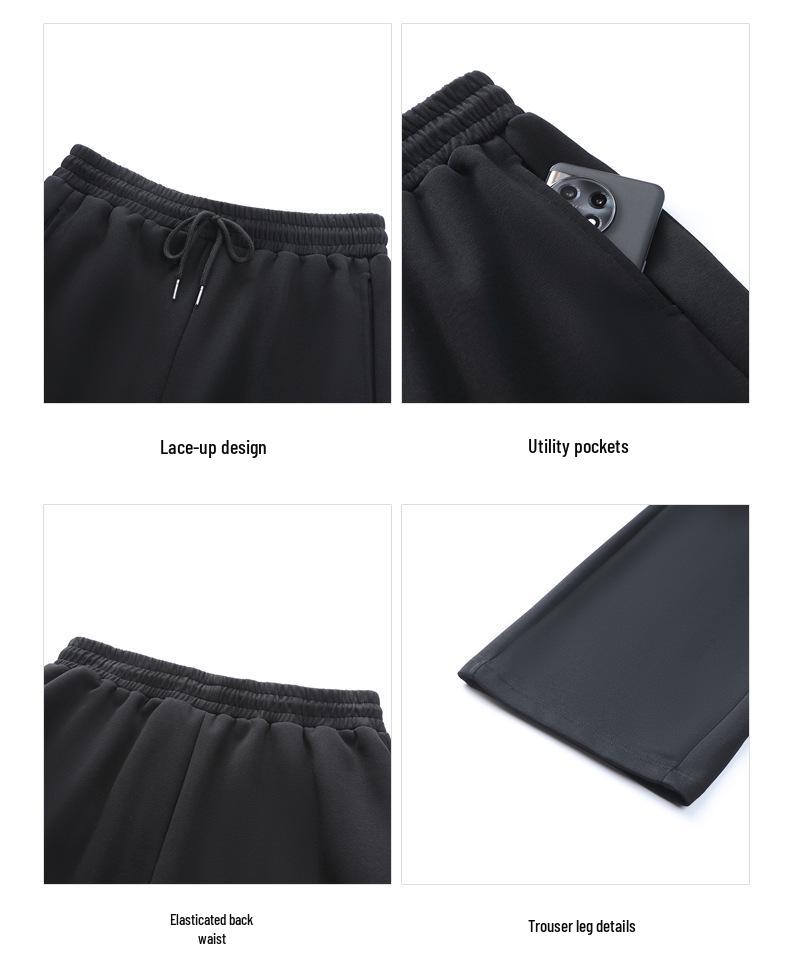 Σετ Φούτερ Δύο Τεμαχίων Μεγάλου Μεγέθους: Casual Πλεκτό Μακρυμάνικο Τοπ & Φαρδύ Παντελόνι για Γυναίκες