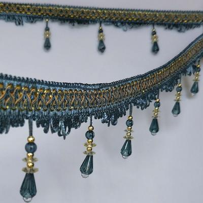 12M Druppelvormige Kwast Kantrand Kristal Hangende Kralen Ketting Kwast Lint Gordijn Decoratie