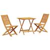 3-piece Folding Bistro Set In Solid Acacia Wood 3375696