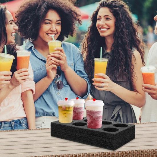 Car Cup Holder Tray Disposable Fixing Tray Drinks Packing Carrier Beverage Take