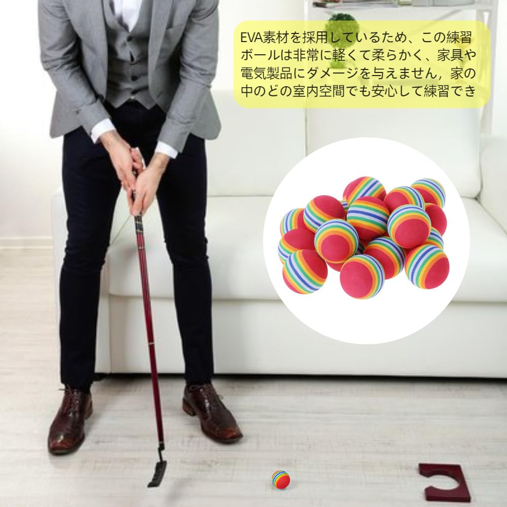 KALOLINNA Golf Practice Set of 42mm Sponge Golf Training Damage Walls or Indoor Golf Equipment Red Balls, 20, Balls, Equipment, Soft, Won't Furniture,