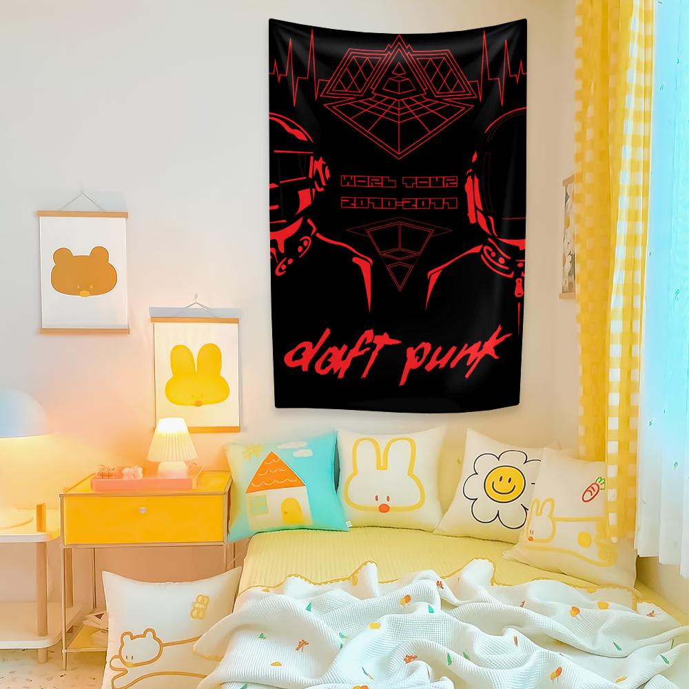 

Гобелен Daft Punks Электронная музыка Украшение для дома Настенный фон для спальни или гостиной Ткань Концертный декор 29x37in